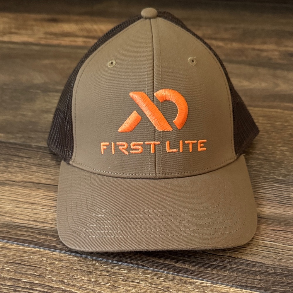 First Lite Tan and Orange Logo Hat